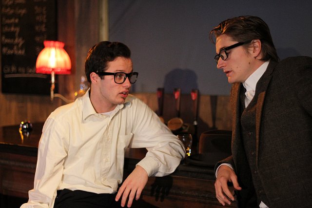Arthur Hughes as Allen Ginsberg and Rhys Downing as William Burroughs